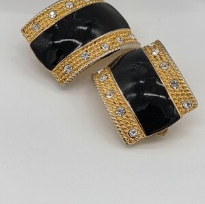 Elegant Black and Gold Earrings